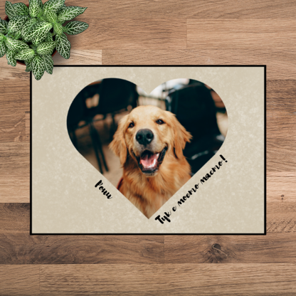 Декоративна постелка със снимки сърца