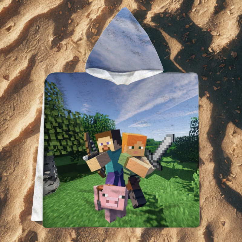 Детско пончо - Minecraft