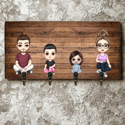 Закачалка за ключове - 2 възрастни и 2 деца