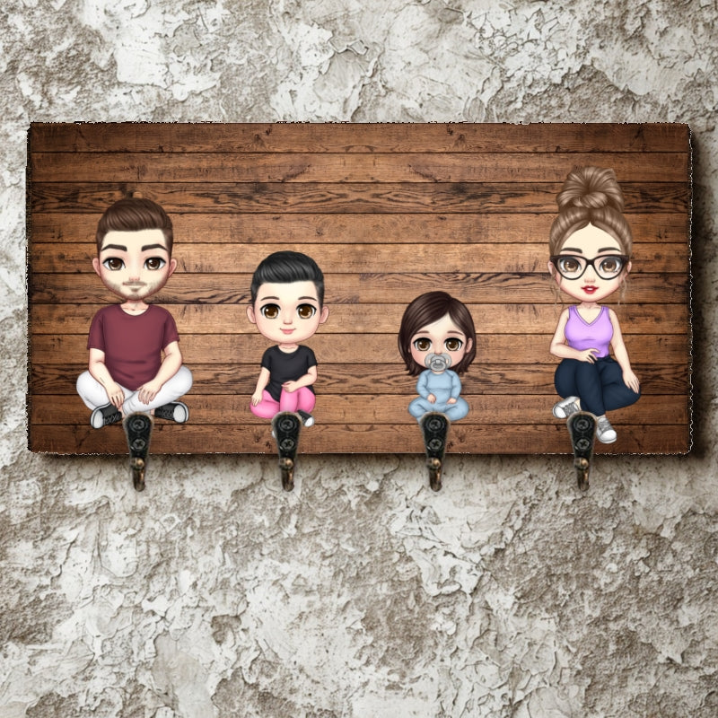 Закачалка за ключове - 2 възрастни и 2 деца