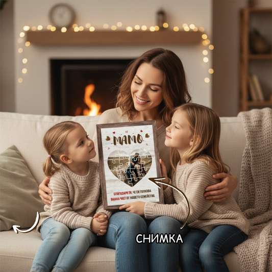 Сърце със снимка - картина за мама