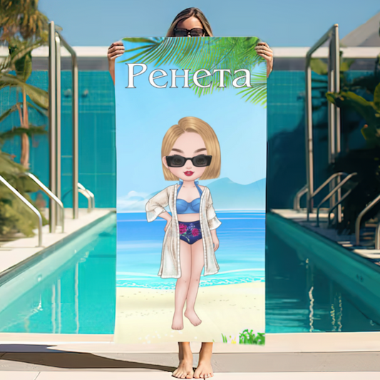 Плажна кърпа - жена