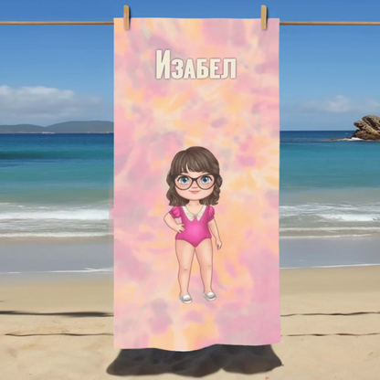 Плажна кърпа - дете - tie dye