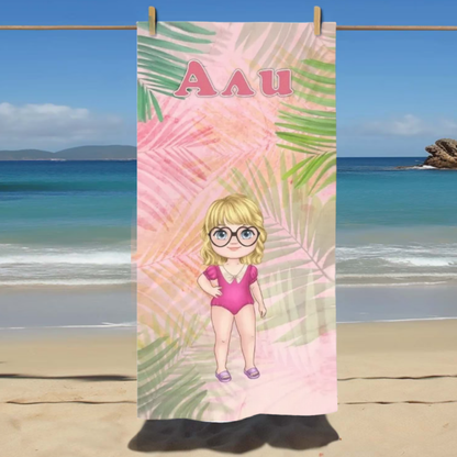 Плажна кърпа - дете с различни фонове