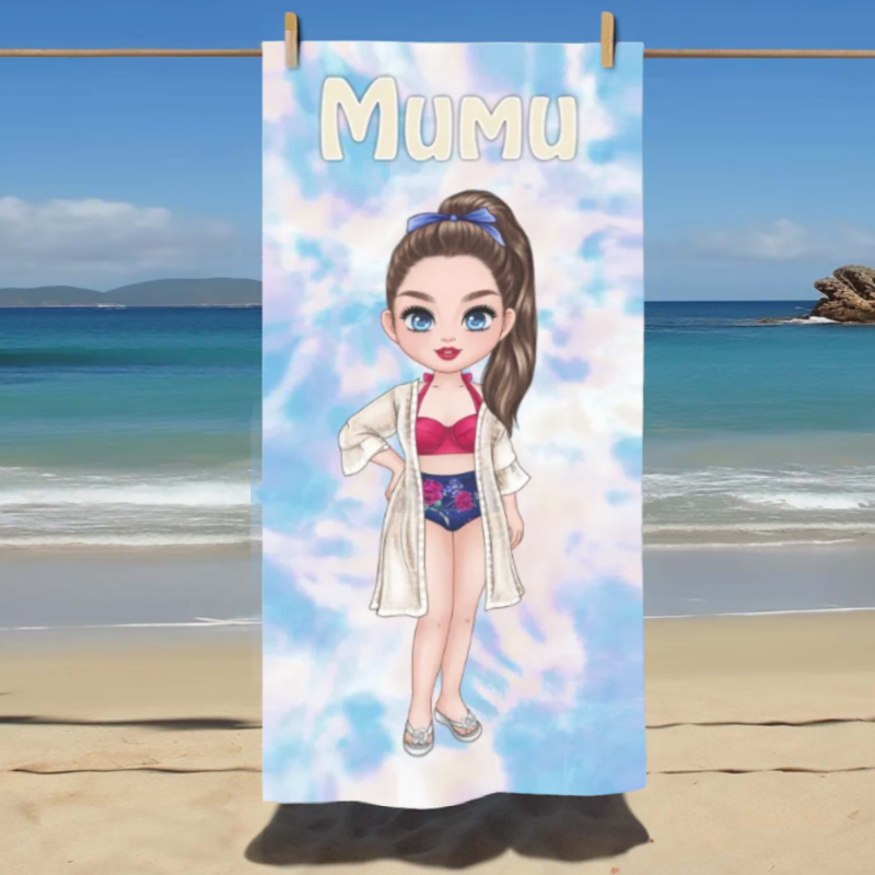 Плажна кърпа - жена - tie dye