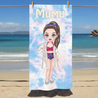 Плажна кърпа - жена - tie dye