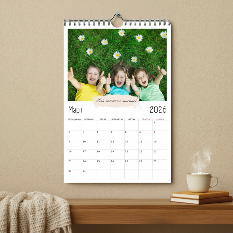 Персонализиран 12 листов календар с ваши снимки