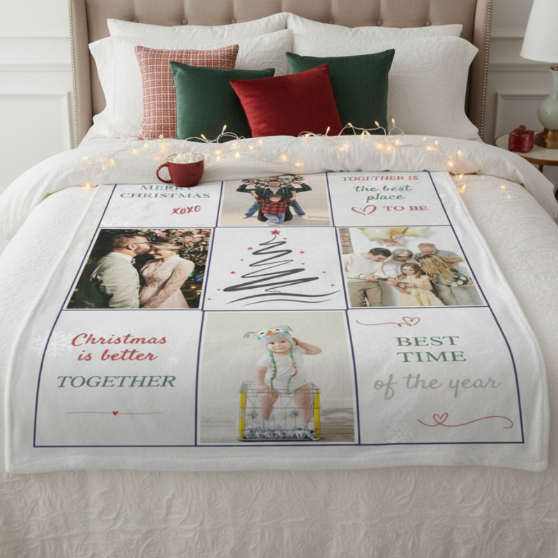 Коледна завивка със снимки и текстове