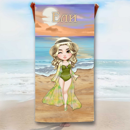 Дамска хавлия - феерична мадама на плажа