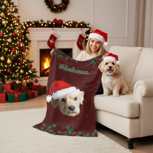 Коледна завивка с лика на вашия любимец