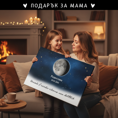 Денят в който стана наша МАЙКА - Картина с фазите на Луната