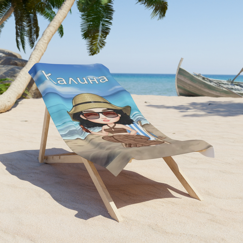 Дамска хавлия - с питие на плажа