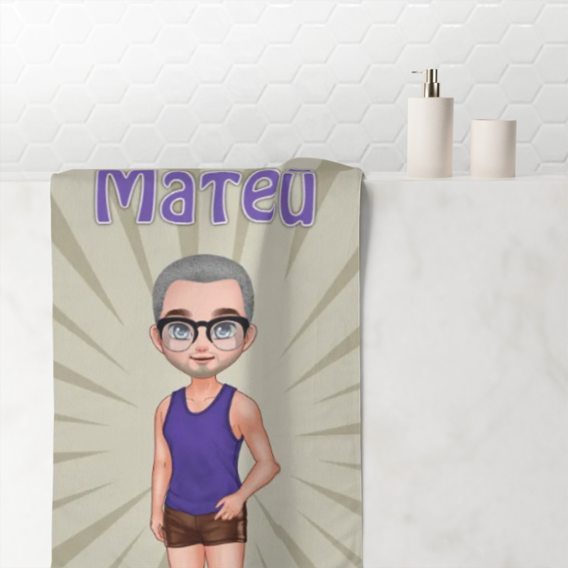 Плажна кърпа - мъж с цветни фонове