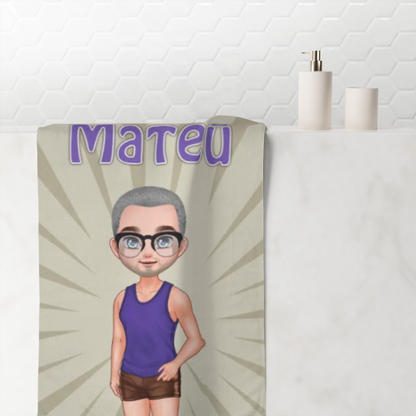 Плажна кърпа - мъж с цветни фонове