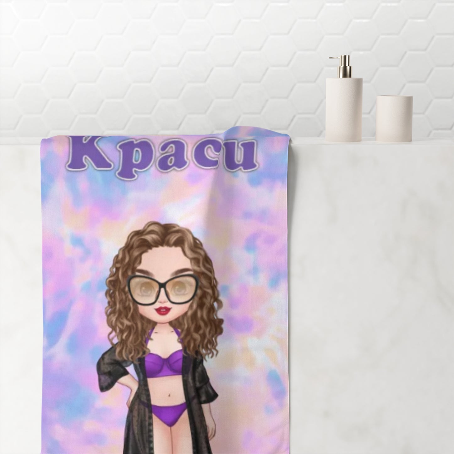 Плажна кърпа - жена - tie dye