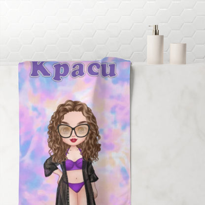 Плажна кърпа - жена - tie dye