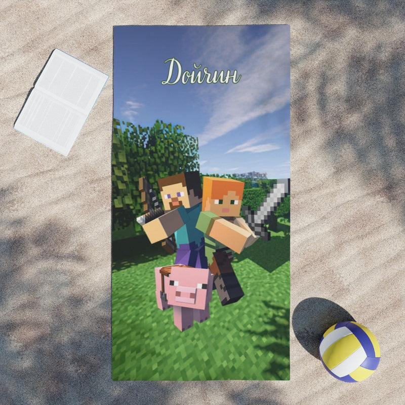 Minecraft - Детска кърпа за плаж