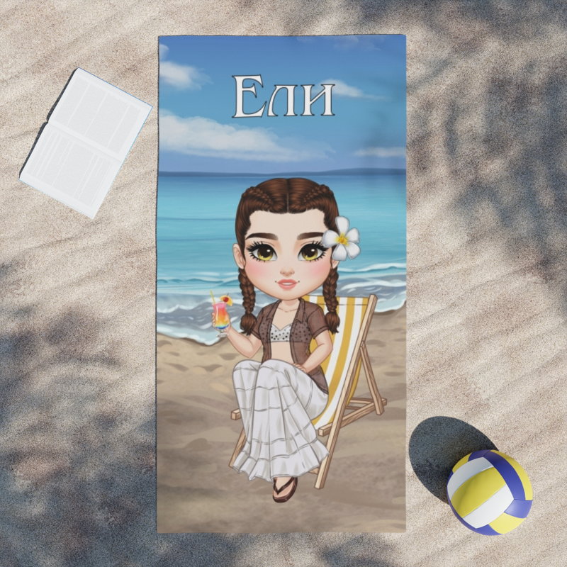 Дамска хавлия - с питие на плажа