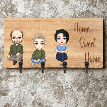 Закачалка за ключове - 2 възрастни и 1 дете