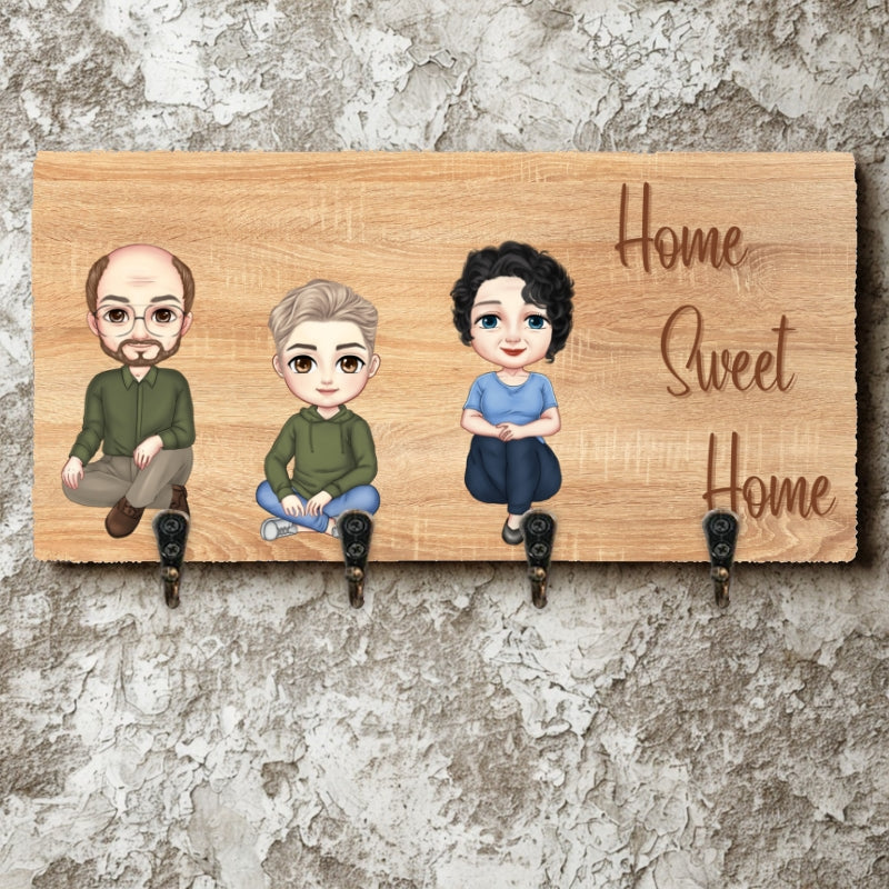 Закачалка за ключове - 2 възрастни и 1 дете