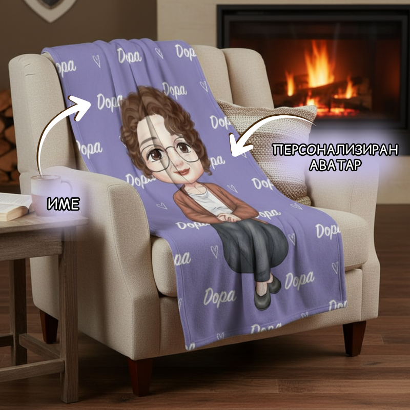 Възрастна жена аватар - поларена завивка