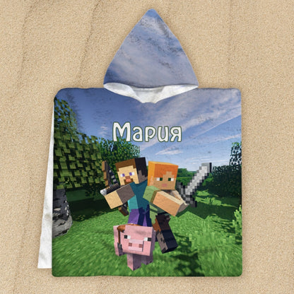 Детско пончо - Minecraft