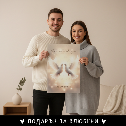 Бели гълъби - обичам те повече от всичко - картина