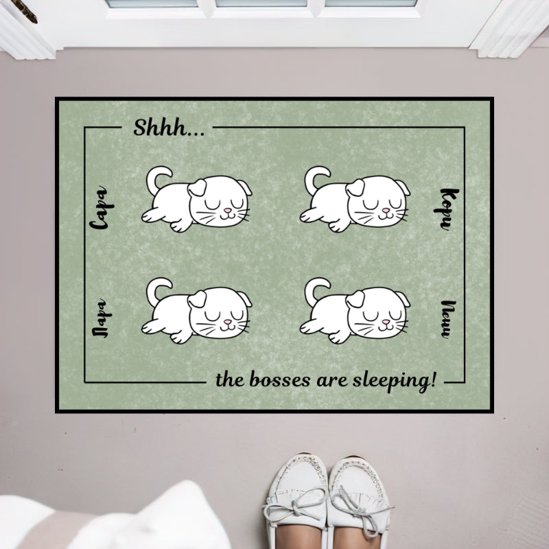 Персонализирана постелка с котки - The bosses are sleeping