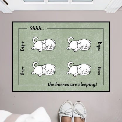 Персонализирана постелка с котки - The bosses are sleeping