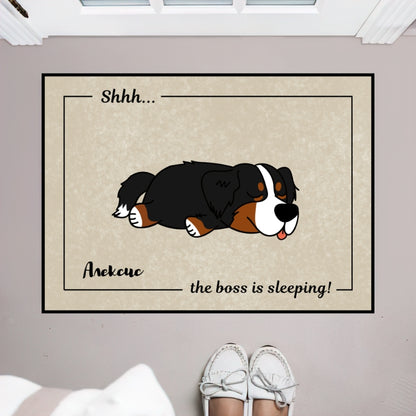 Персонализирана постелка с кучета - the bosses are sleeping
