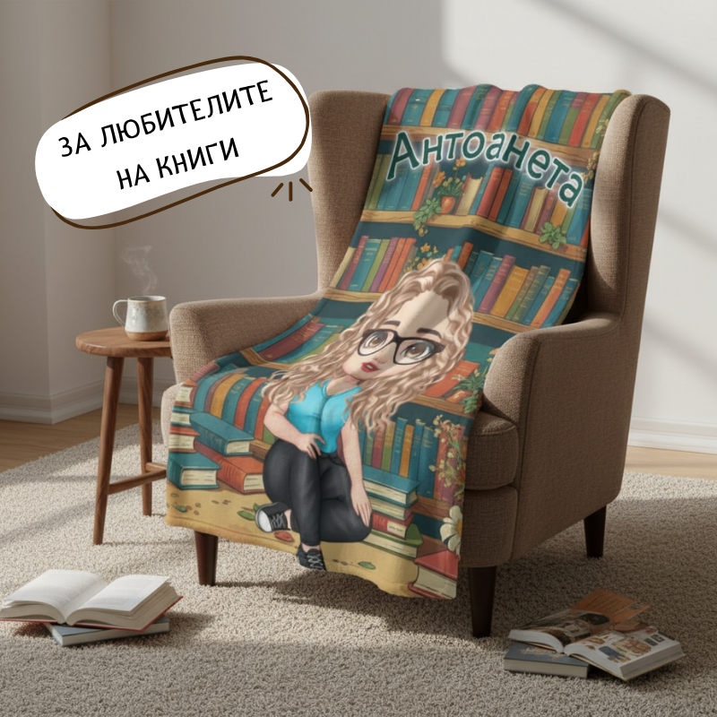 Поларена завивка - жена в библиотеката