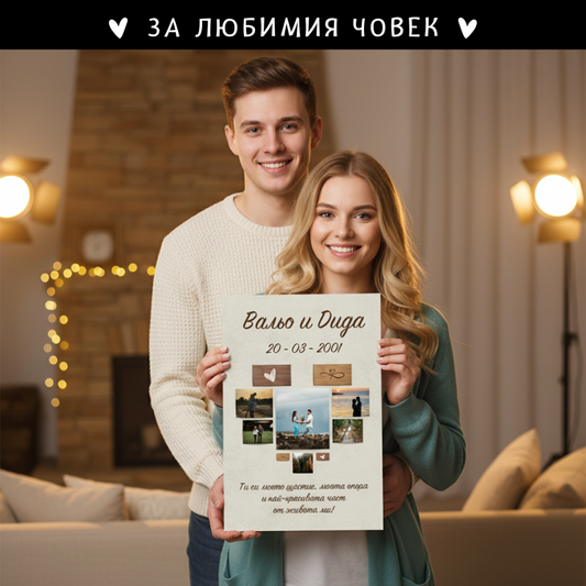 Картина - сърце със снимки