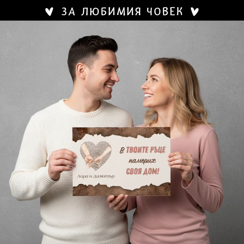 Картина за влюбени - имена + текст