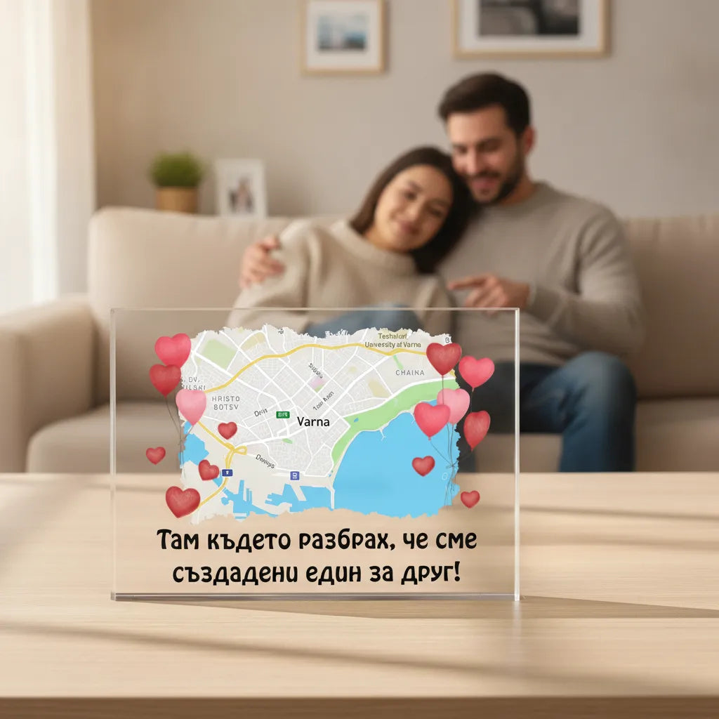 Карта с текст - акрилен плакет
