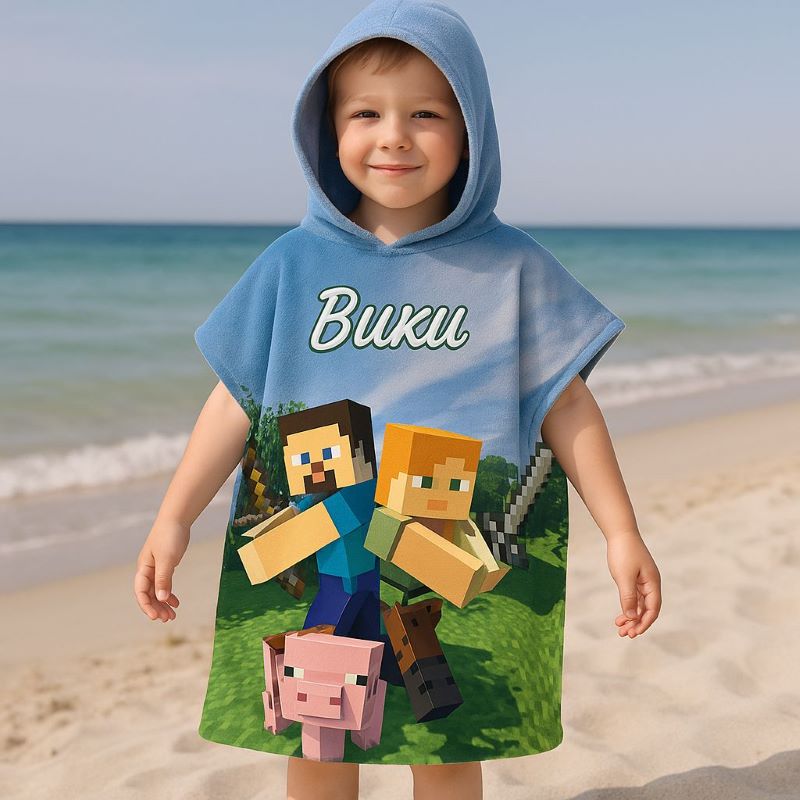 Детско пончо - Minecraft