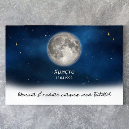 Денят в който стана наш баща - Картина с фазите на Луната