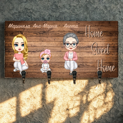 Закачалка за ключове - 2 възрастни и 1 дете