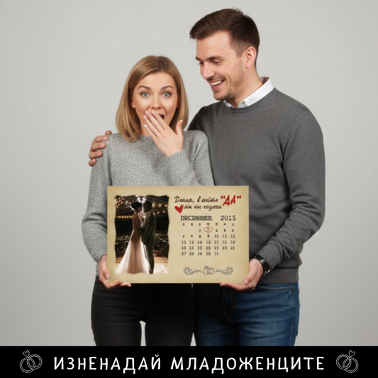 Картина за младоженци - Сърцата ни казаха "ДА"