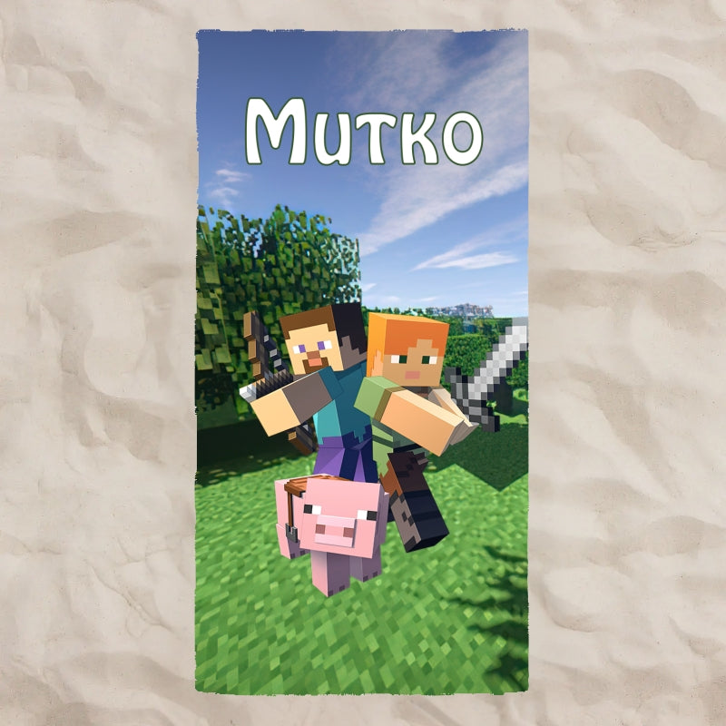 Minecraft - Детска кърпа за плаж