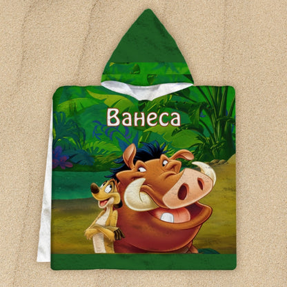 Детско пончо - Цар Лъв - Тимон и Пумба