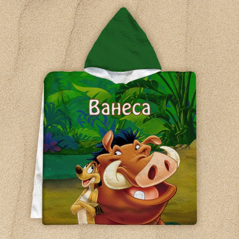 Детско пончо - Цар Лъв - Тимон и Пумба